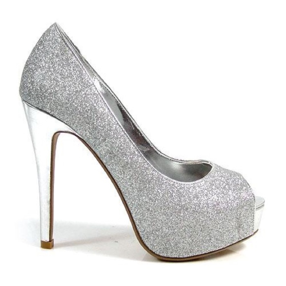 Glitter platform pumps in Silver from Betts - Picture 4 of 4